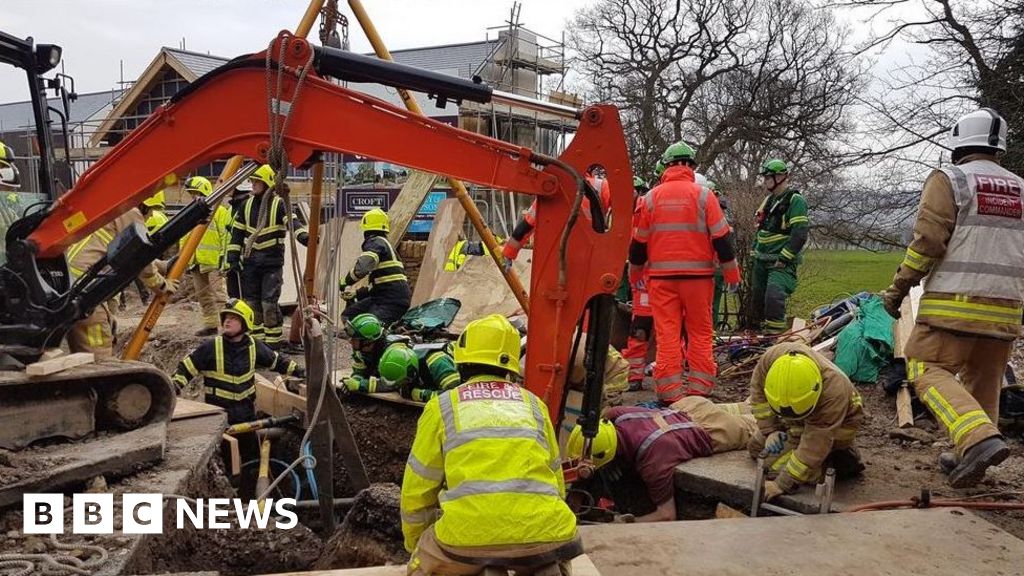 Harrogate trench collapse Workman rescued after six hours