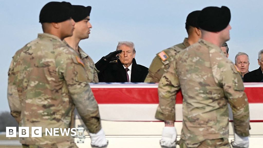 Watch: Trump attends dignified transfer for Americans killed in Syria