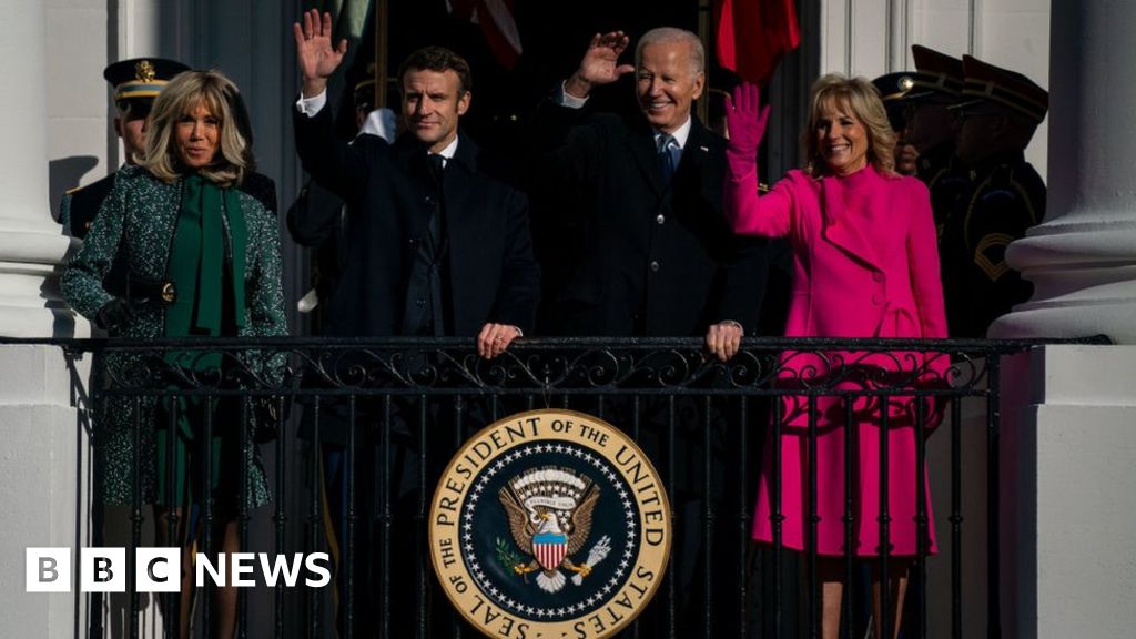 France’s Emmanuel Macron joins the Bidens for a White House state dinner