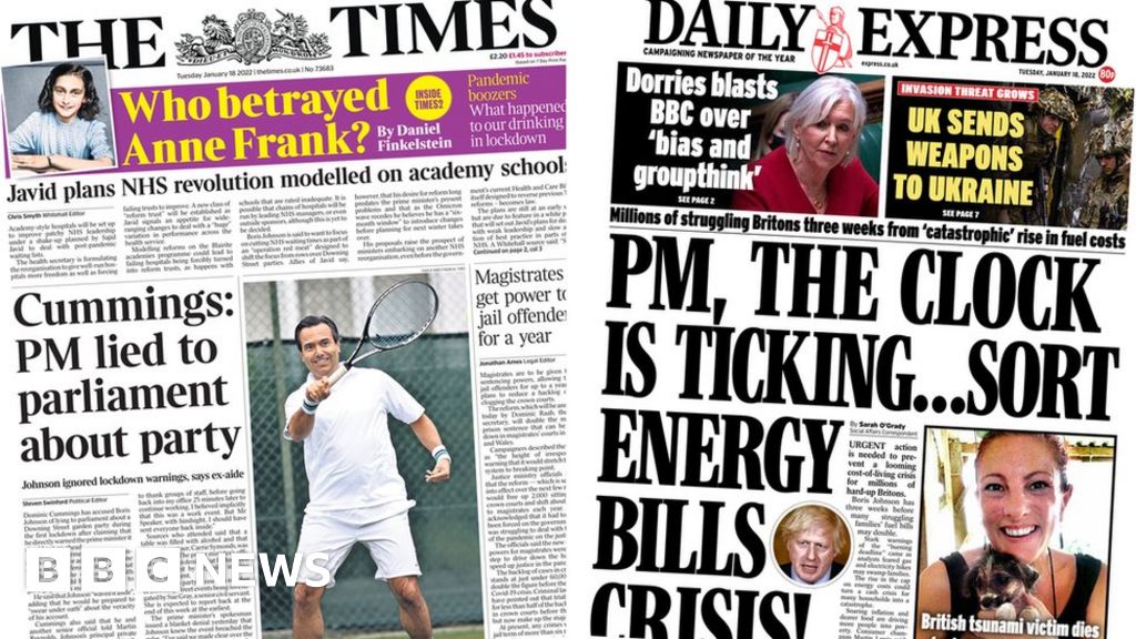 The papers: Cummings claims PM lied, and energy bills warning
