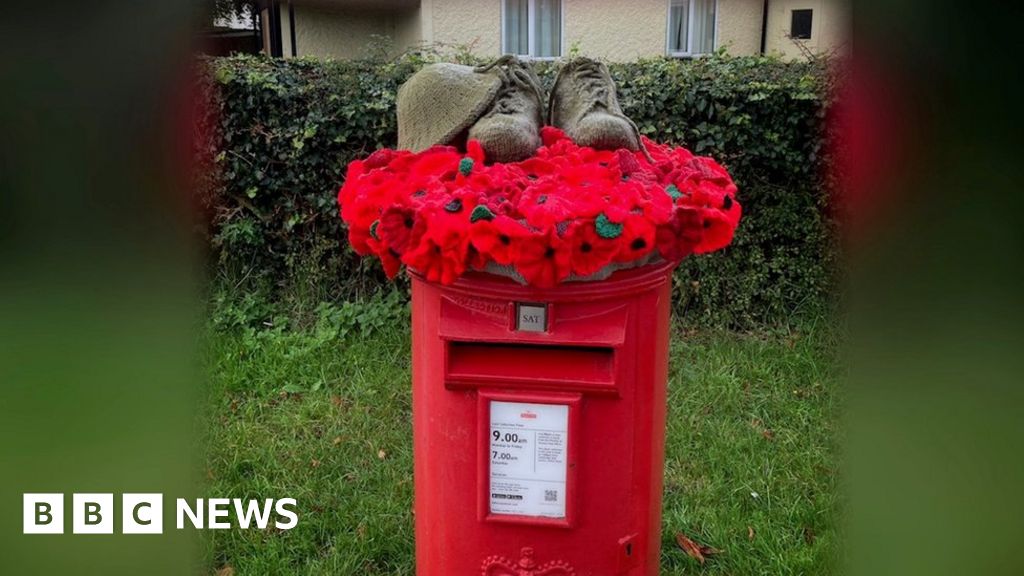 Cambridgeshire village post box gets 'poignant' topper BBC News