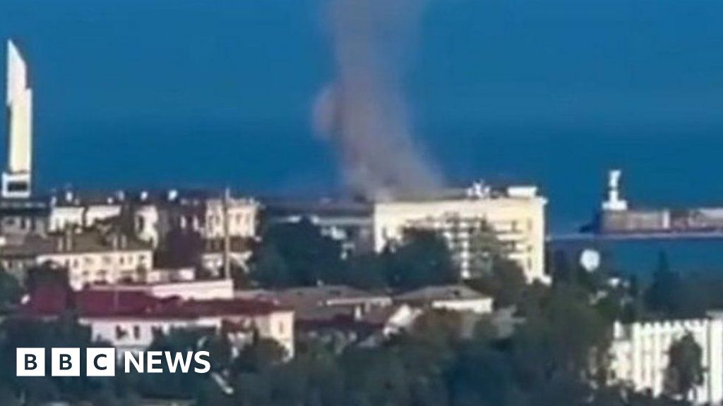 Ukraine war: Billowing smoke after strike in Sevastopol