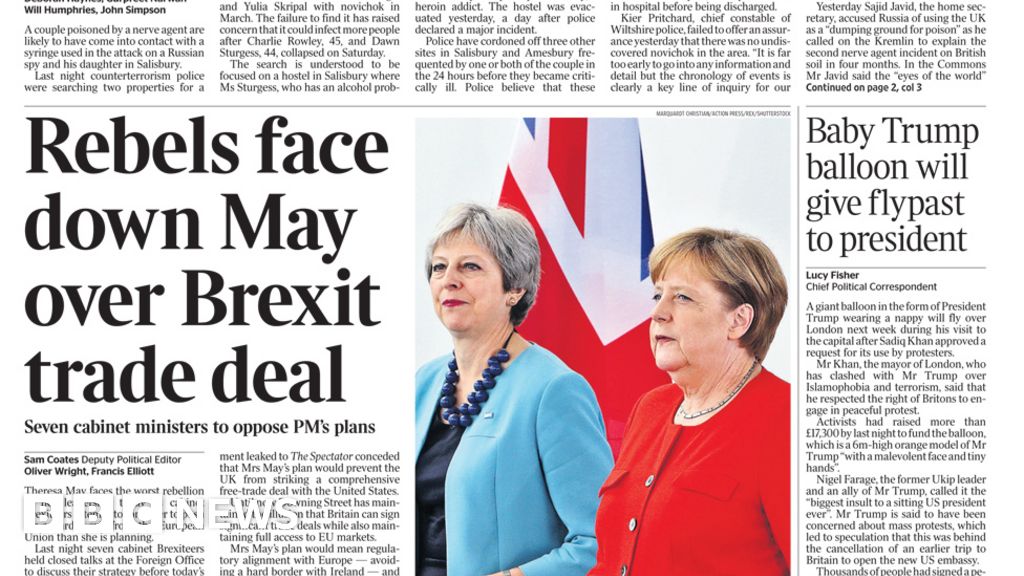 Newspaper Headlines Pm Faces Worst Rebellion At Brexit Meeting Bbc 7645