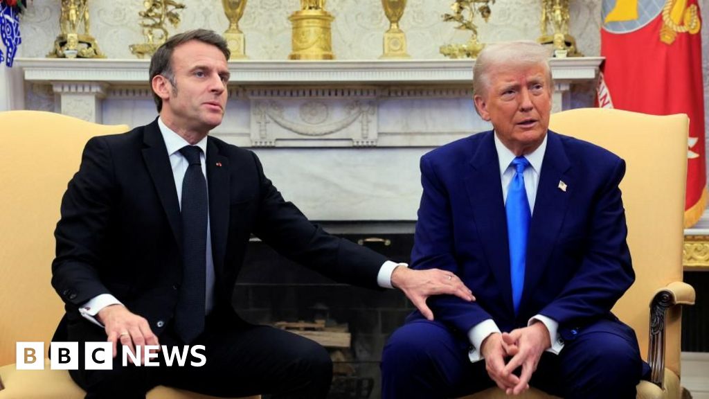 Macron interrupts Trump over Ukraine funding