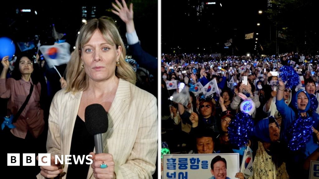 Watch: BBC on the ground in Seoul as new president is announced