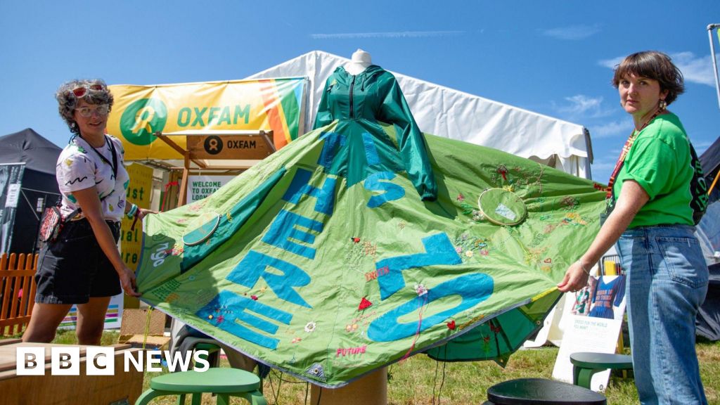 Glastonbury Festival tents used to make London Fashion Week dress