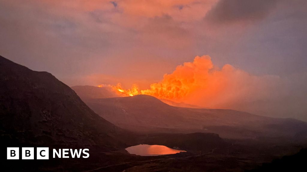 Around 100 firefighters battling wildfires in Northern Ireland's Mourne Mountains