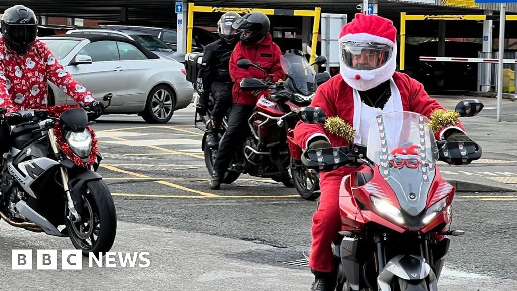 bbc.co.uk - Becki Bowden - 100 bikers deliver Christmas gifts to kids in Scunthorpe Hospital - BBC News