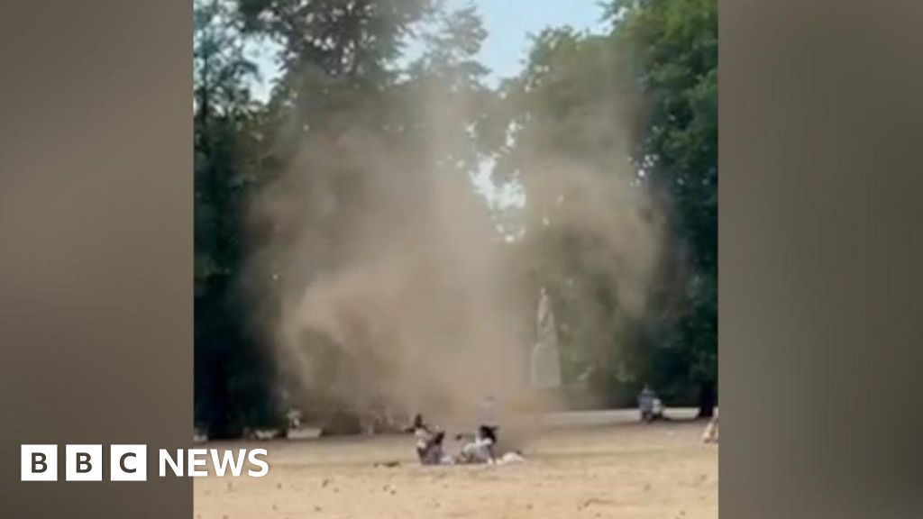 'Dust devil' spins through London park
