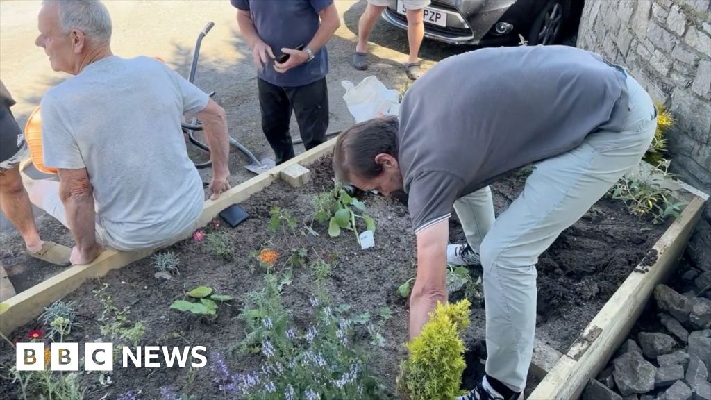 Couple filmed destroying flowerbed in village row