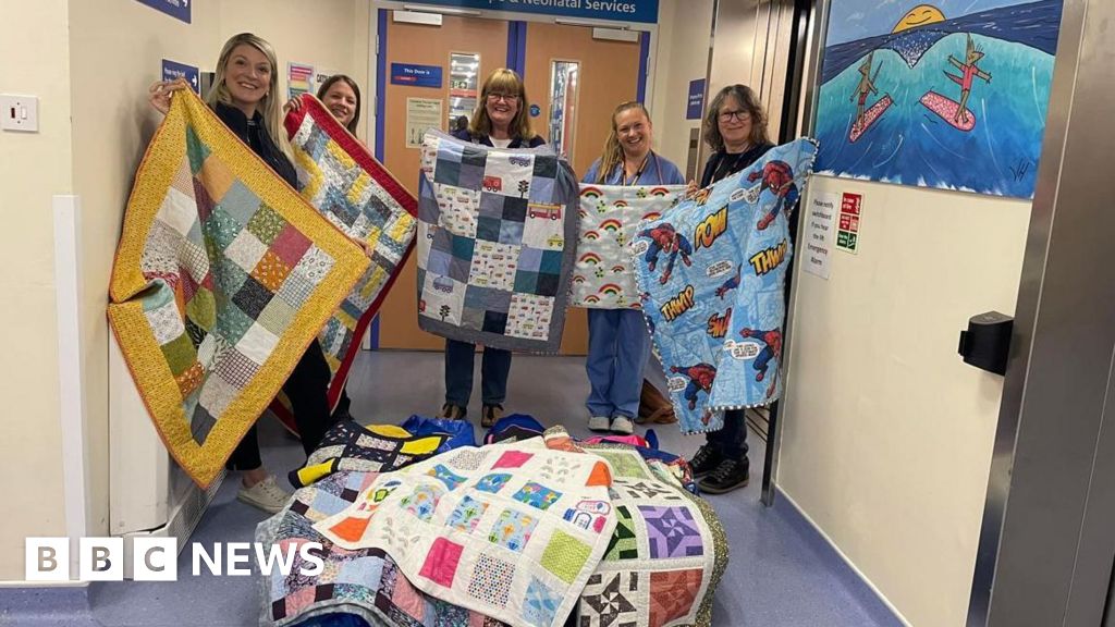 Group makes 525 quilts for children in North Devon hospital BBC News