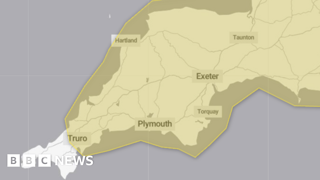 Yellow Ice weather warning issued in Devon and Cornwall