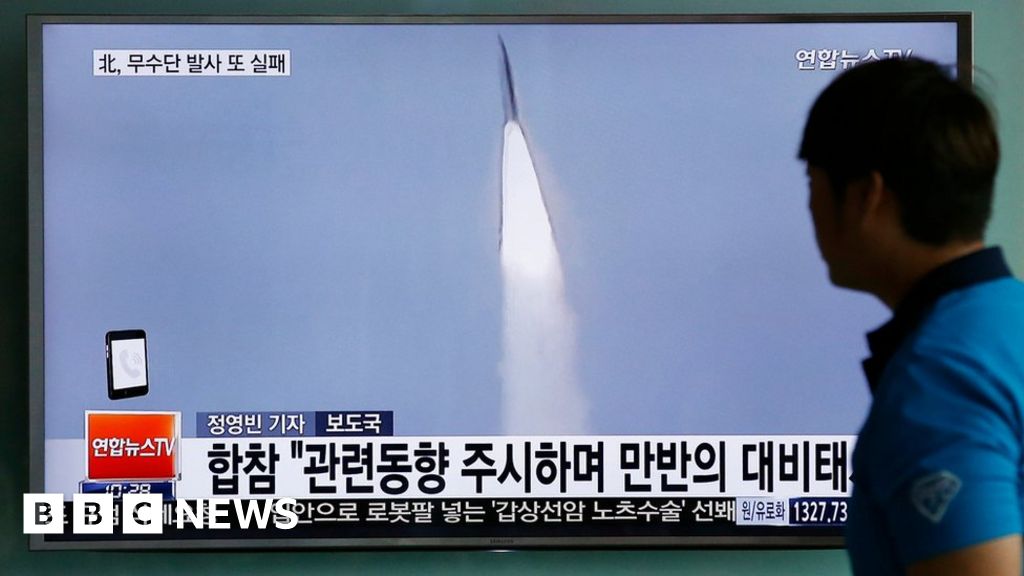 North Korean Submarine Ballistic Missile Test Fails Bbc News