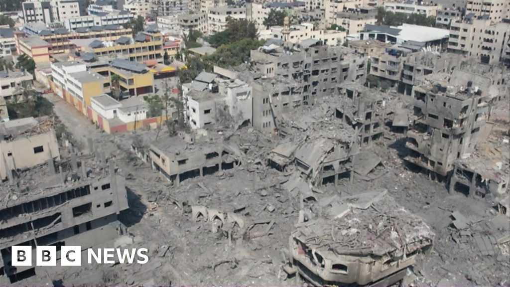Drone footage shows aftermath of Israeli airstrikes