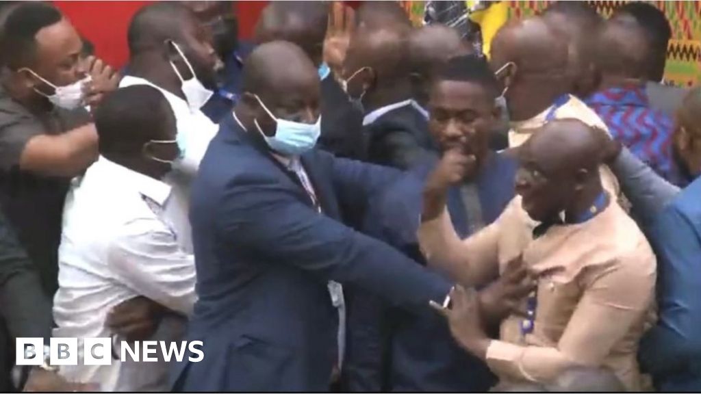 Ghanaian MPs brawl in parliament over e-money tax