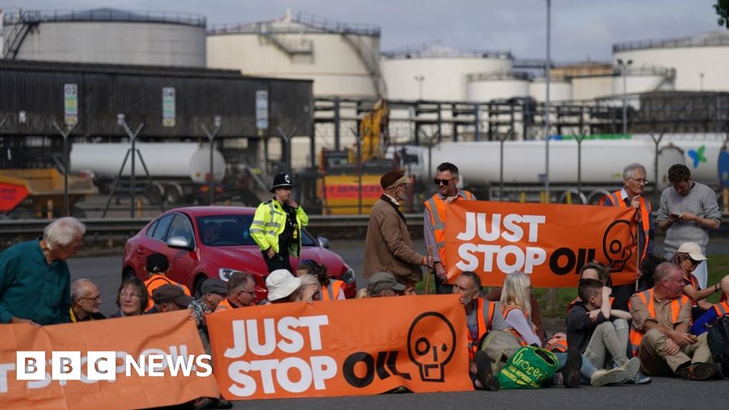 Just Stop Oil protesters at Kingsbury depot BBC News