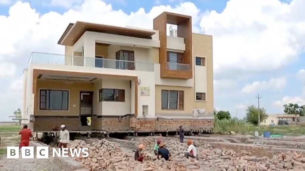 India farmer moves two-storey home – an inch at a time