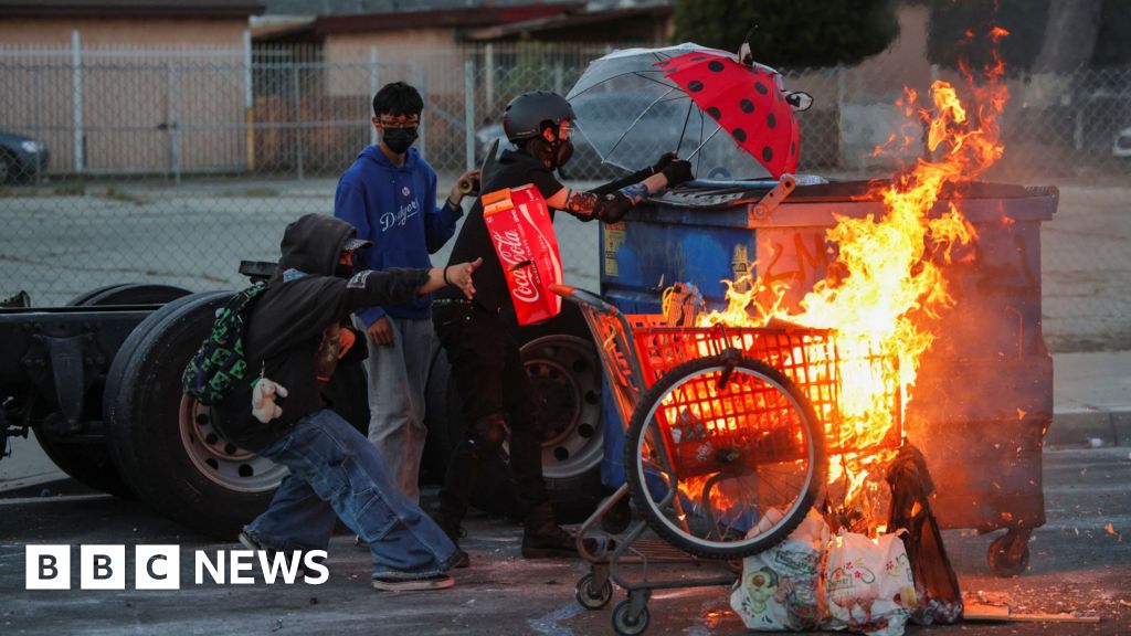 Watch: Defiance and anger on the streets of LA