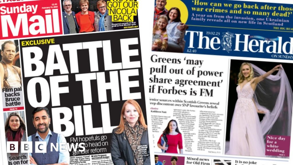 Scotland's Papers: Battle Over Gender Bill And Green Coalition Risk