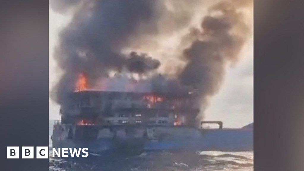 Watch: Passengers scramble to escape burning Thai ferry