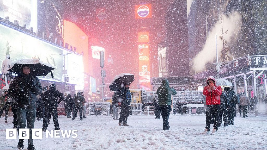 Watch: Winter storm covers parts north-east US in snow