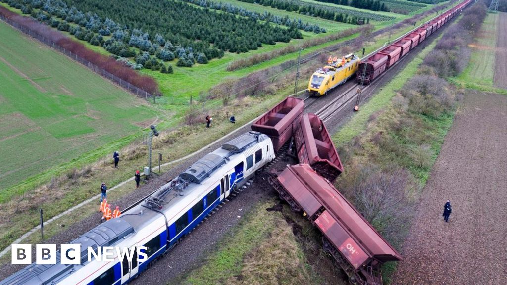 Site of train accident near Meerbusch, western Germany, 6 December