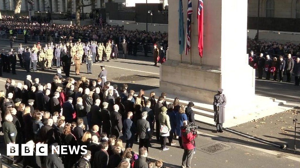 Armistice Day silence marked around the UK BBC News