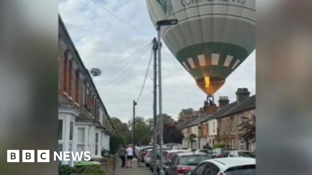 Watch: Hot air balloon lands in residential street