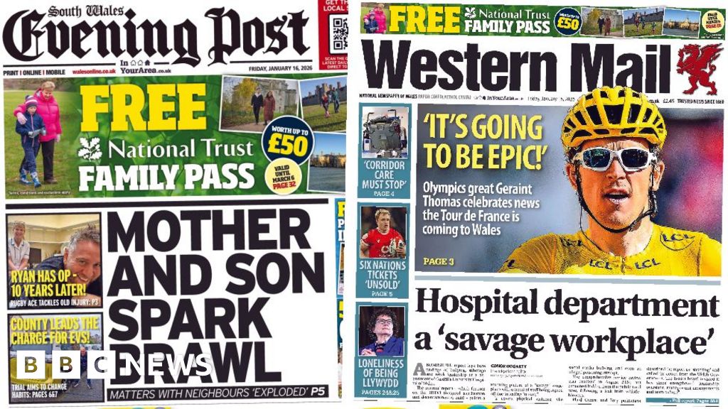 Wales' papers: Hospital department a 'savage workplace' and mother and son spark brawl
