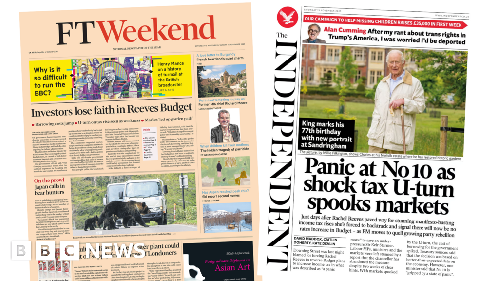 The Papers: 'Panic at No 10' and investors 'lose faith' in Budget