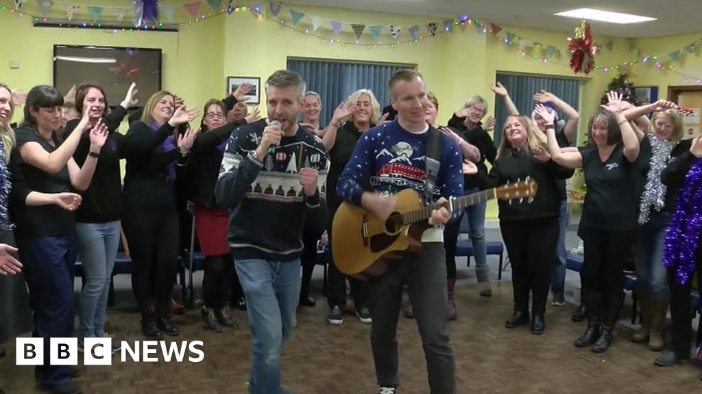 RNAS Culdrose officers float their Christmas single BBC News