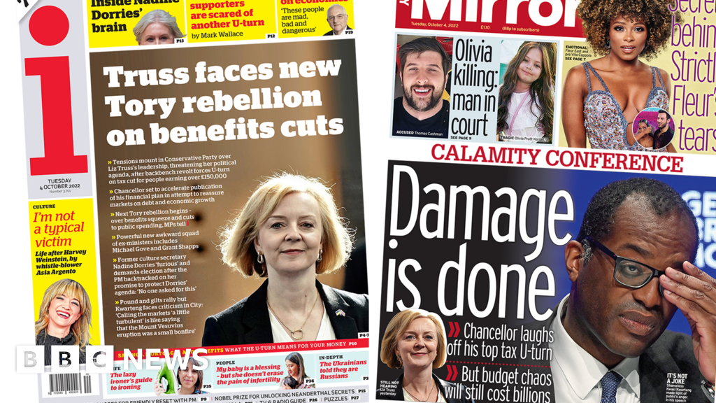 Newspaper headlines: Liz Truss ‘faces new Tory rebellion’ after tax cut U-turn