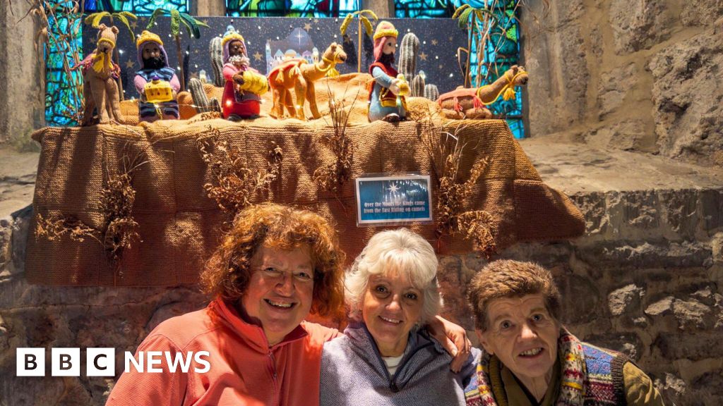 Church unveils Yorkshire-themed 'knitivity' scene