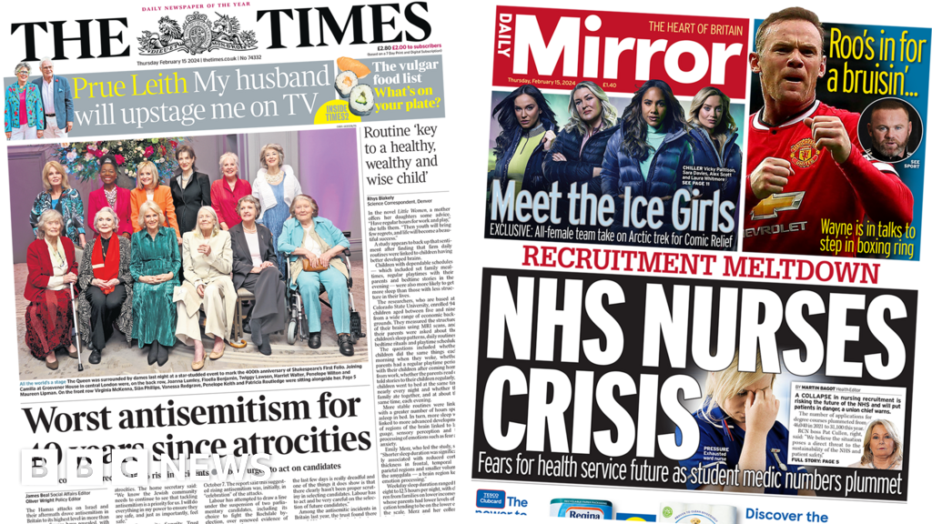 The Papers: 'Worst antisemitism for 40 years' and 'NHS nurses crisis'