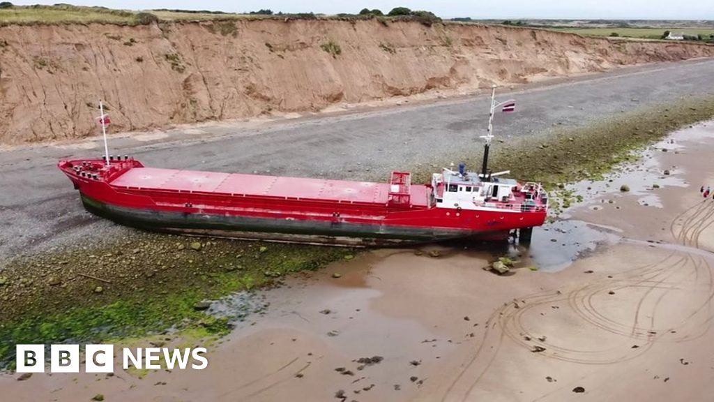 Belfast Bound Cargo Ship Refloated After Running Aground On The Isle Of Man Bbc News