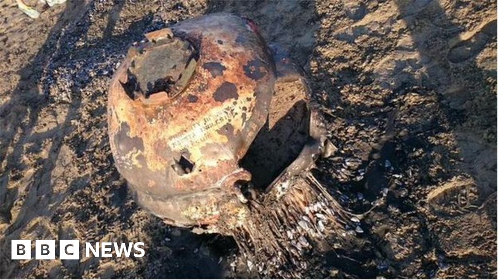 Burry Port beach reopens after washedup mine is blown up BBC News