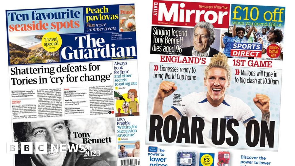 Newspaper headlines: By-election fallout and Lionesses roaring to go