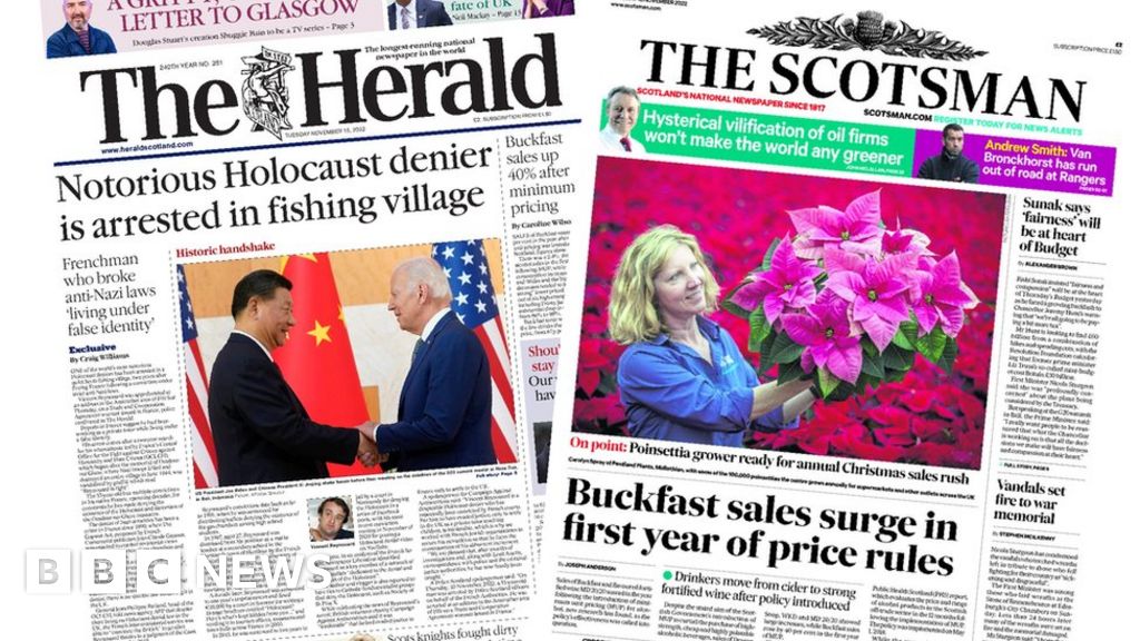Scotland's papers French fugitive arrested and Buckfast sales soar