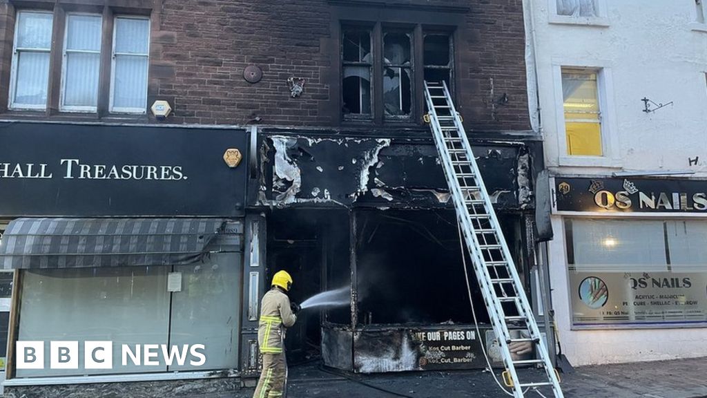 Penrith barber's shop left burnt out after serious fire - BBC News