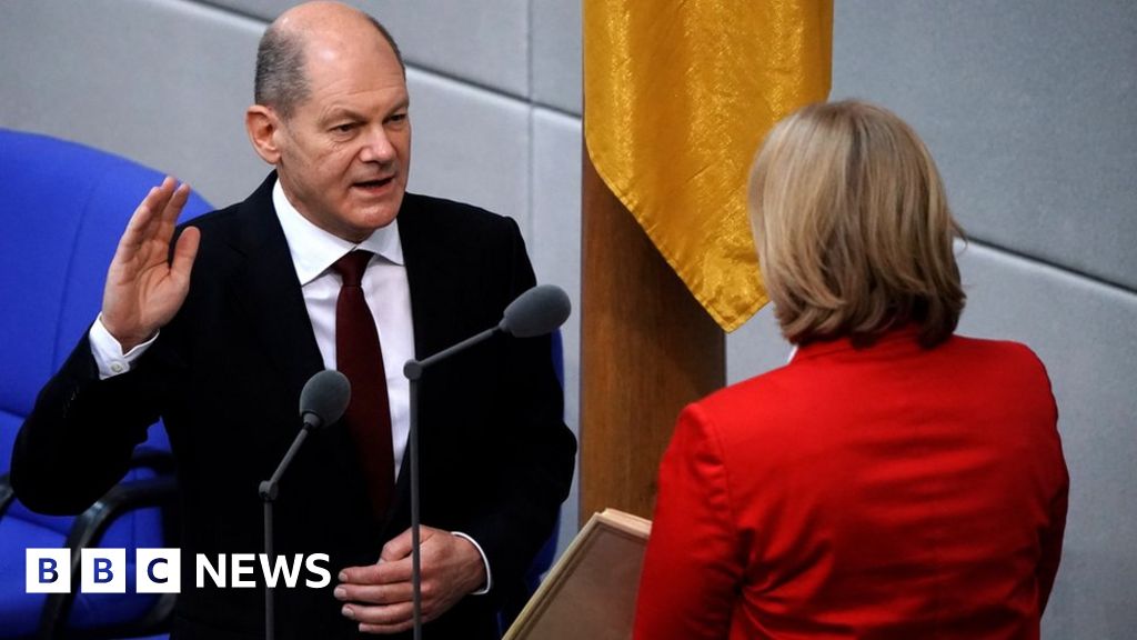 Germany’s Olaf Scholz takes over from Merkel as chancellor – BBC News