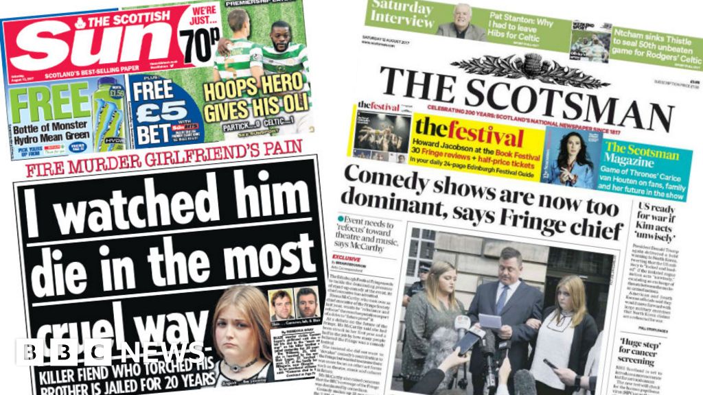 Scotland S Papers Girlfriend S Fire Murder Agony Bbc News