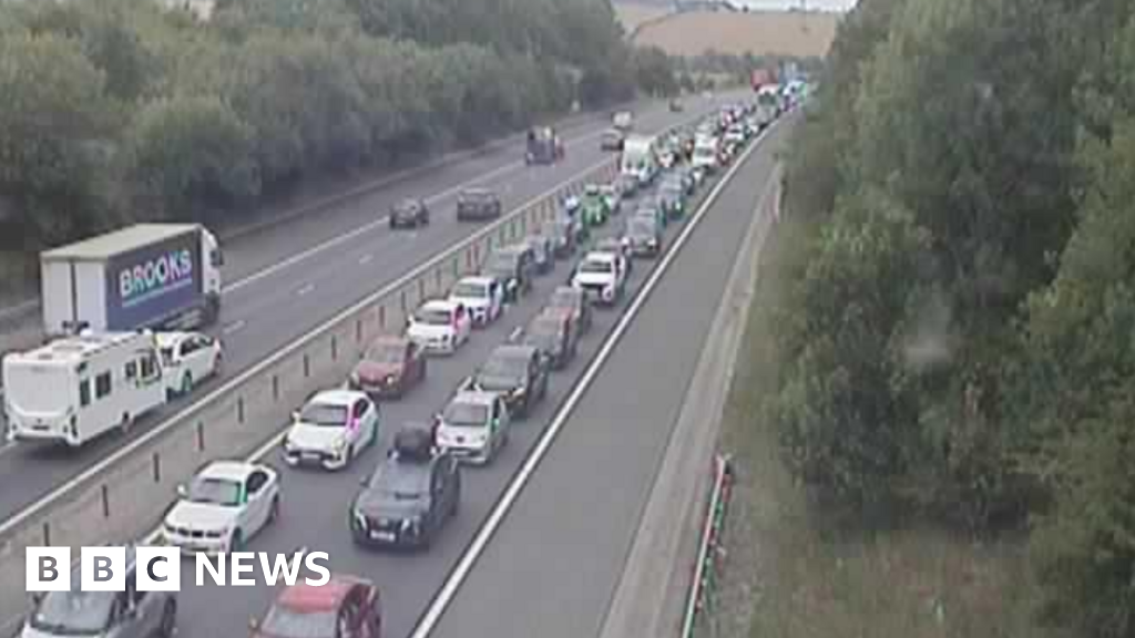 M11 Motorway Closed Near Stansted Airport After Vehicle Fire
