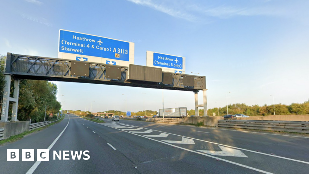 M25 closed near Heathrow after crash