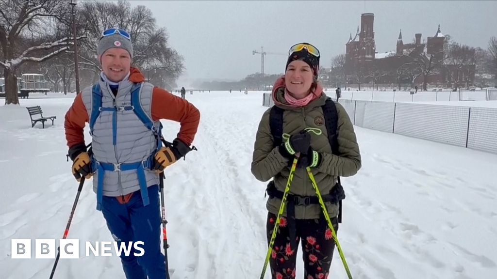 Major snowstorm covers beaches and brings skiers out in DC