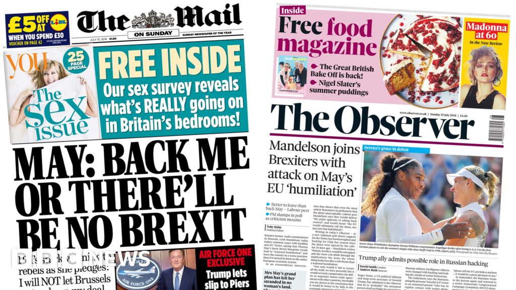 Newspaper Headlines Pm Warns There May Be No Brexit 1087