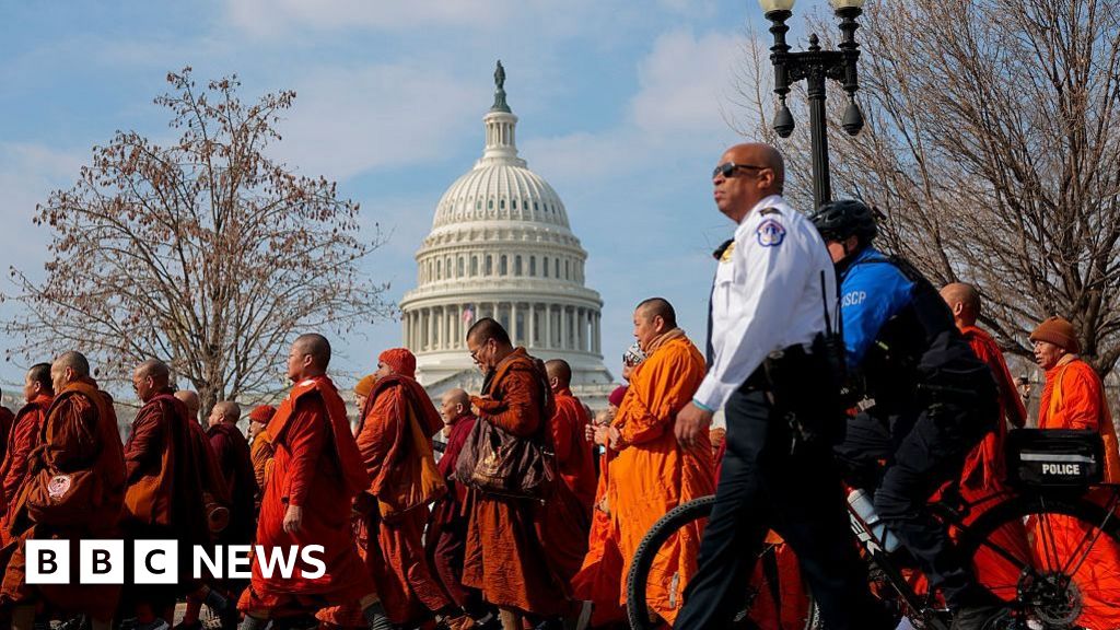 Watch: Monks finish 'Walk for Peace' in Washington DC