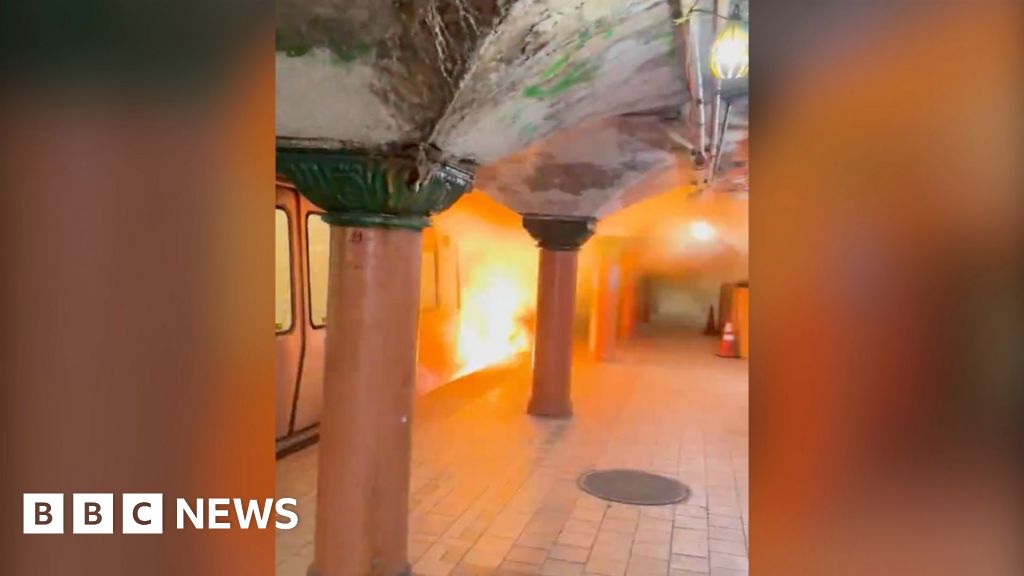 Watch: Fire breaks out on commuter train connecting New Jersey and NYC