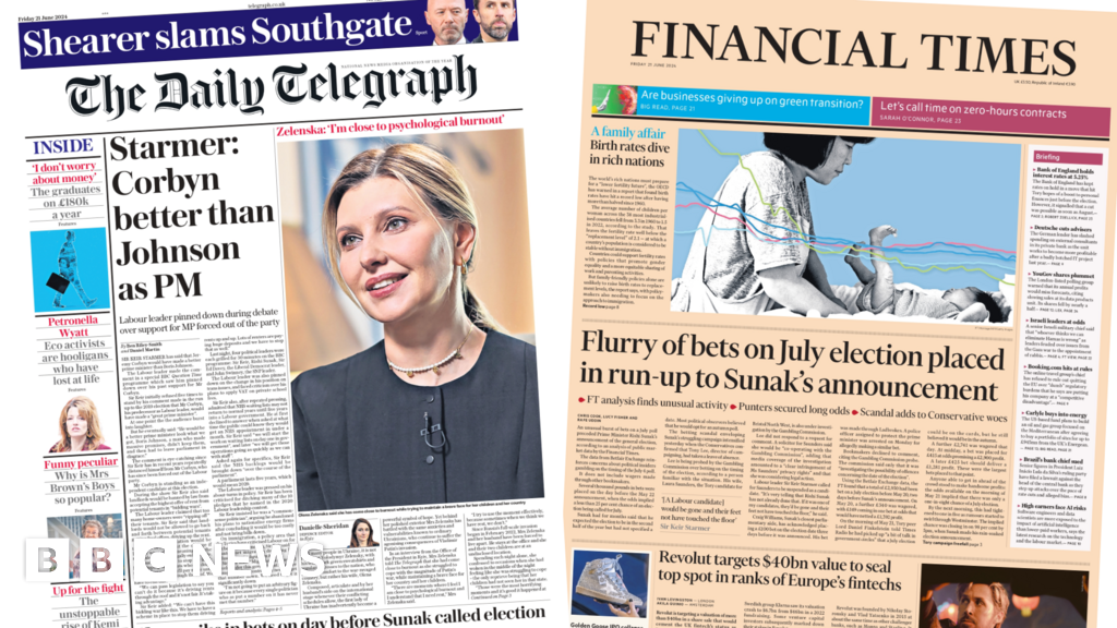 The Papers: 'Flurry of bets' and 'Corbyn better than Johnson'
