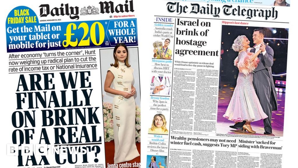 The Papers: Tax cuts talk continues and hope of Israeli hostage deal