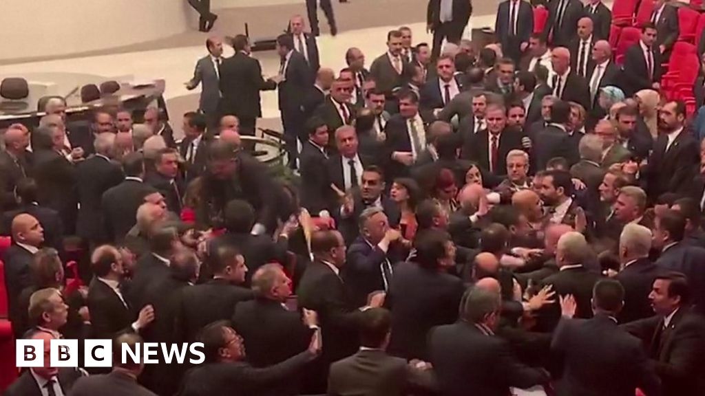 Brawl erupts in Turkish parliament over Syria military action